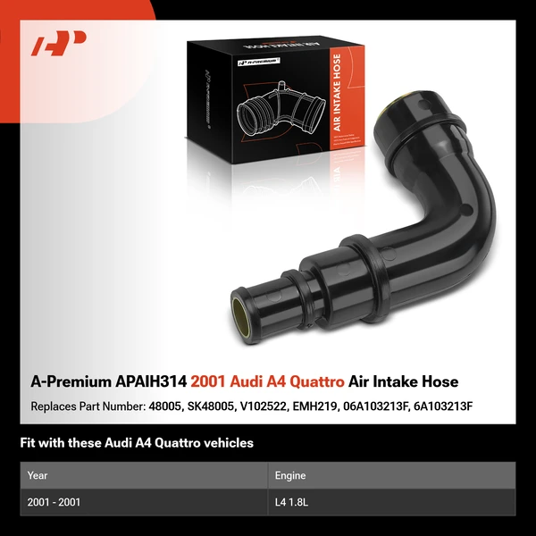A-Premium APAIH314 2001 Audi A4 Quattro Air Intake Hose