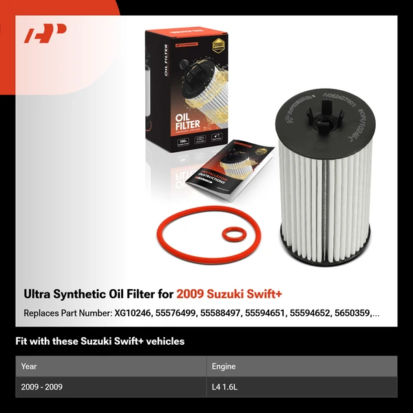 Ultra Synthetic Oil Filter for 2009 Suzuki Swift+