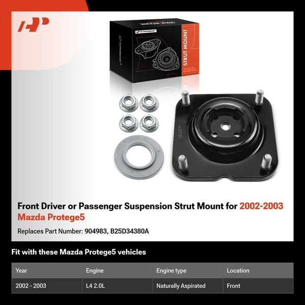 Front Driver or Passenger Suspension Strut Mount for 2002-2003 Mazda Protege5