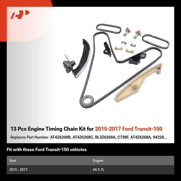 13 Pcs Engine Timing Chain Kit for 2015-2017 Ford Transit-150