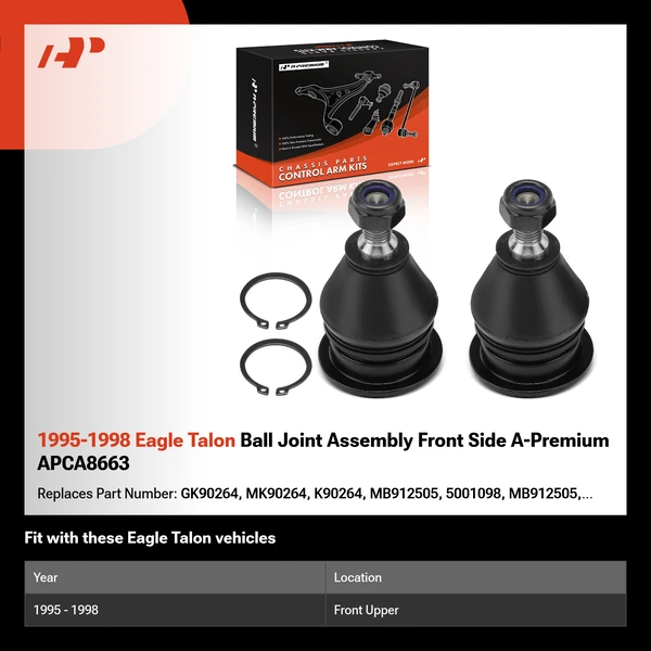 1995-1998 Eagle Talon Ball Joint Assembly Front Side A-Premium APCA8663