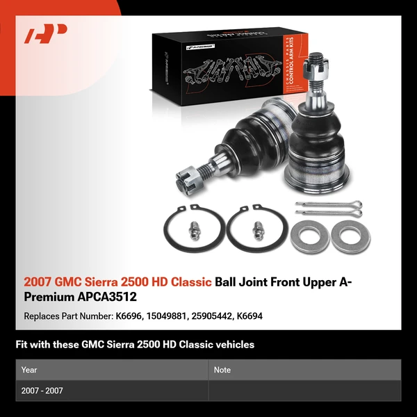 2007 GMC Sierra 2500 HD Classic Ball Joint Front Upper A-Premium APCA3512