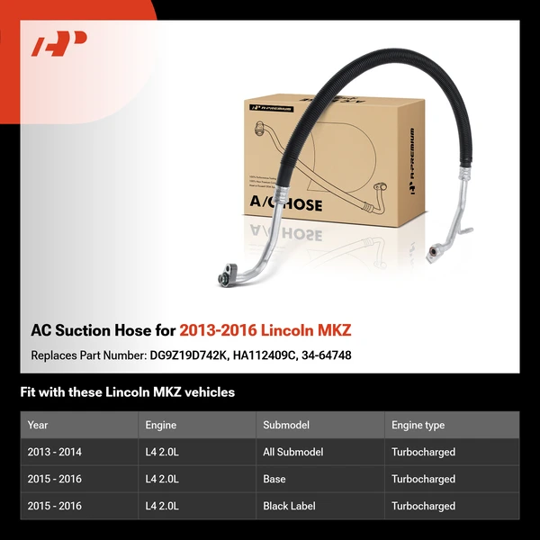 AC Suction Hose for 2013-2016 Lincoln MKZ