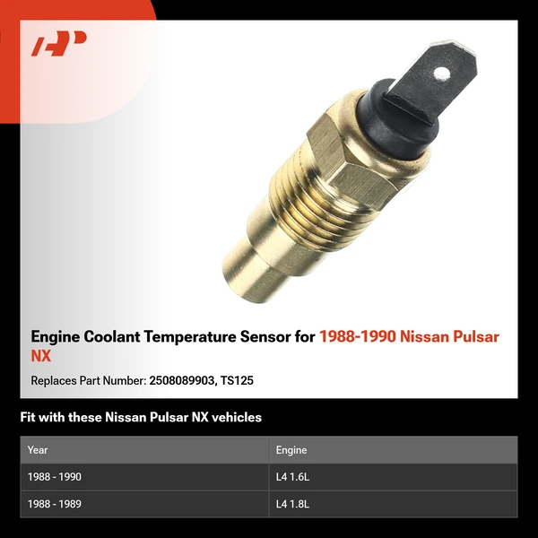 Engine Coolant Temperature Sensor for 1988-1990 Nissan Pulsar NX
