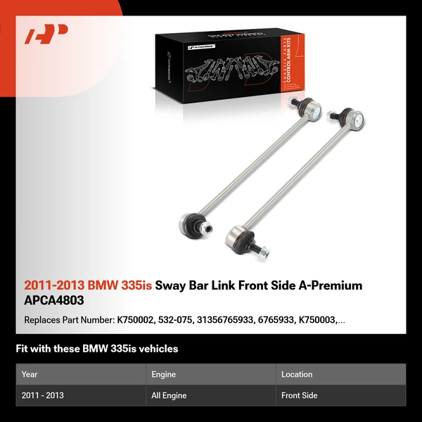 2011-2013 BMW 335is Sway Bar Link Front Side A-Premium APCA4803