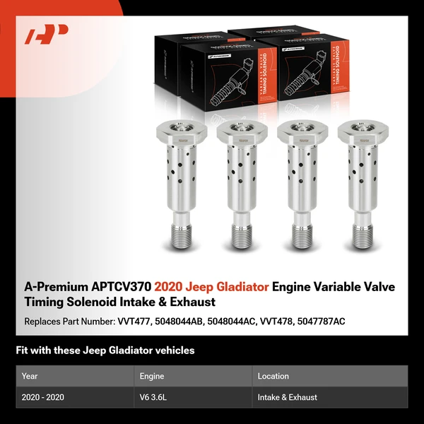 A-Premium APTCV370 2020 Jeep Gladiator Engine Variable Valve Timing Solenoid Intake & Exhaust