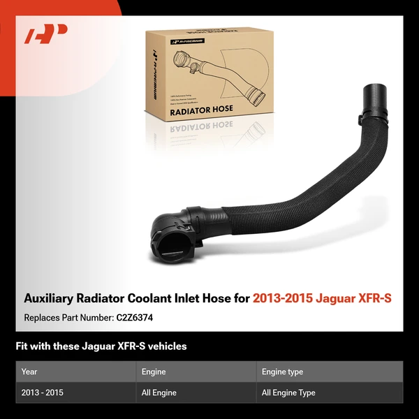 Auxiliary Radiator Coolant Inlet Hose for 2013-2015 Jaguar XFR-S