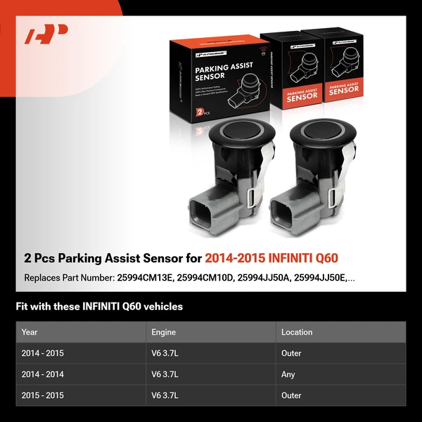 2 Pcs Parking Assist Sensor for 2014-2015 INFINITI Q60