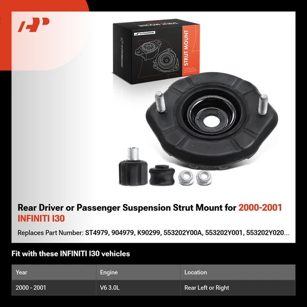 Rear Driver or Passenger Suspension Strut Mount for 2000-2001 INFINITI I30
