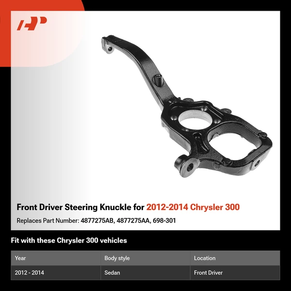 Front Driver Steering Knuckle for 2012-2014 Chrysler 300