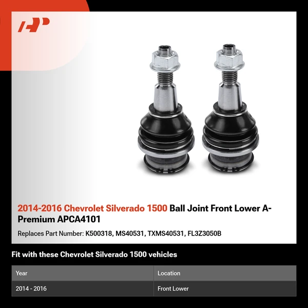 2014-2016 Chevrolet Silverado 1500 Ball Joint Front Lower A-Premium APCA4101
