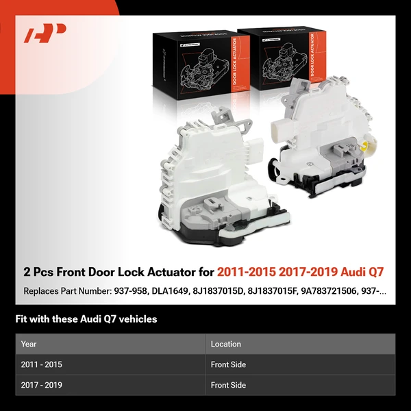 2 Pcs Front Door Lock Actuator for 2011-2015 2017-2019 Audi Q7