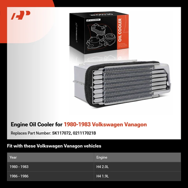 Engine Oil Cooler for 1980-1983 Volkswagen Vanagon