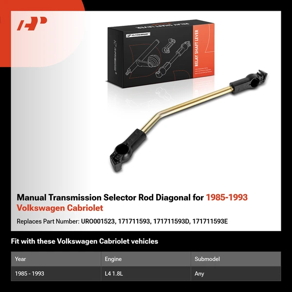 Manual Transmission Selector Rod Diagonal for 1985-1993 Volkswagen Cabriolet