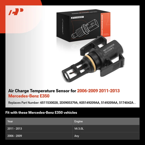 Air Charge Temperature Sensor for 2006-2009 2011-2013 Mercedes-Benz E350