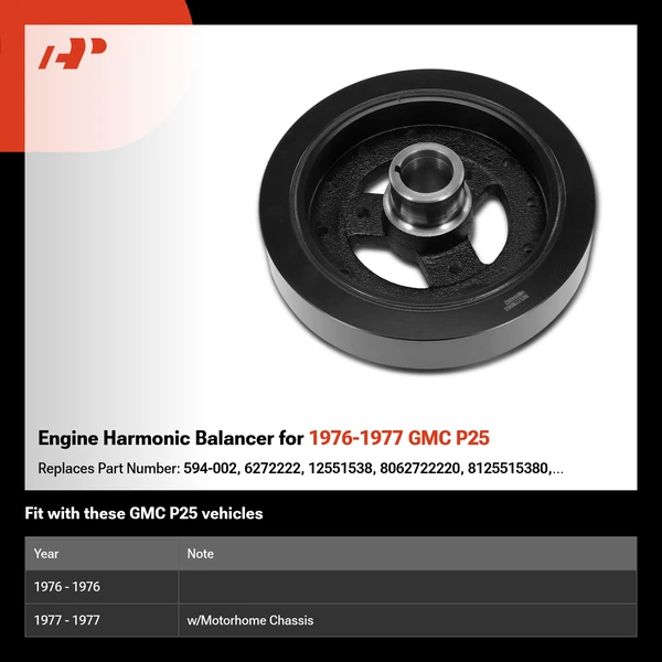 Engine Harmonic Balancer for 1976-1977 GMC P25