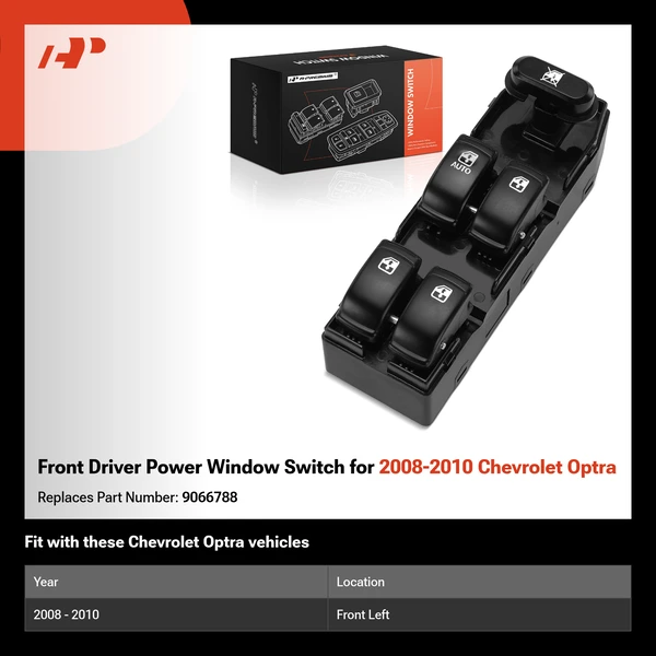 Front Driver Power Window Switch for 2008-2010 Chevrolet Optra