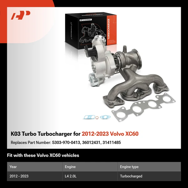K03 Turbo Turbocharger for 2012-2023 Volvo XC60