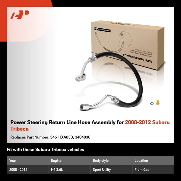 Power Steering Return Line Hose Assembly for 2008-2012 Subaru Tribeca