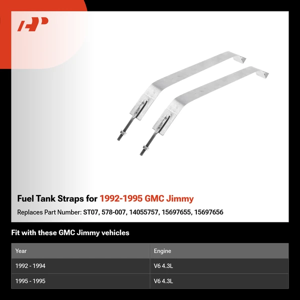 Fuel Tank Straps for 1992-1995 GMC Jimmy