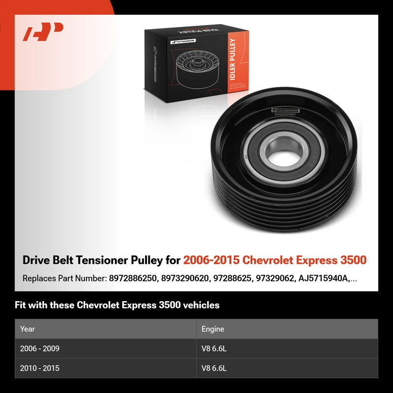 Drive Belt Tensioner Pulley for 2006-2015 Chevrolet Express 3500