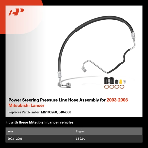 Power Steering Pressure Line Hose Assembly for 2003-2006 Mitsubishi Lancer