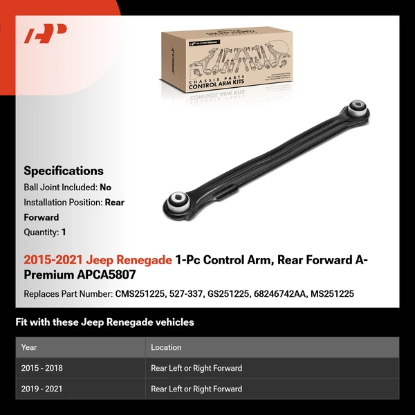 2015-2021 Jeep Renegade 1-Pc Control Arm, Rear Forward A-Premium APCA5807