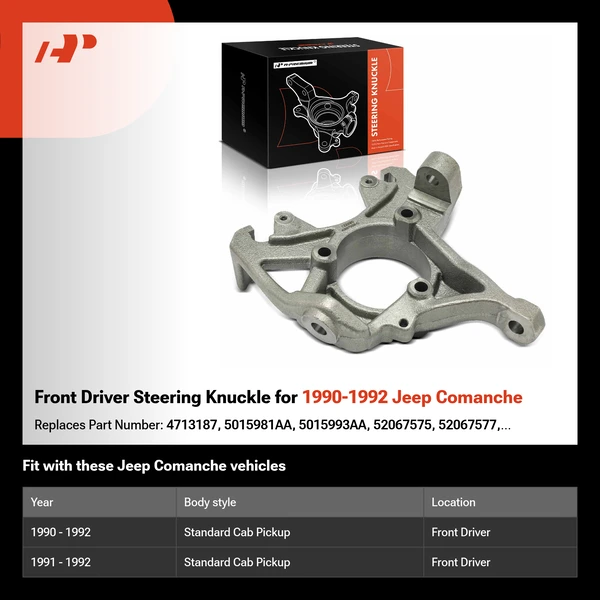 Front Driver Steering Knuckle for 1990-1992 Jeep Comanche