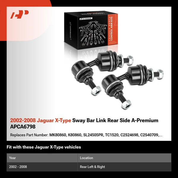 2002-2008 Jaguar X-Type Sway Bar Link Rear Side A-Premium APCA6798