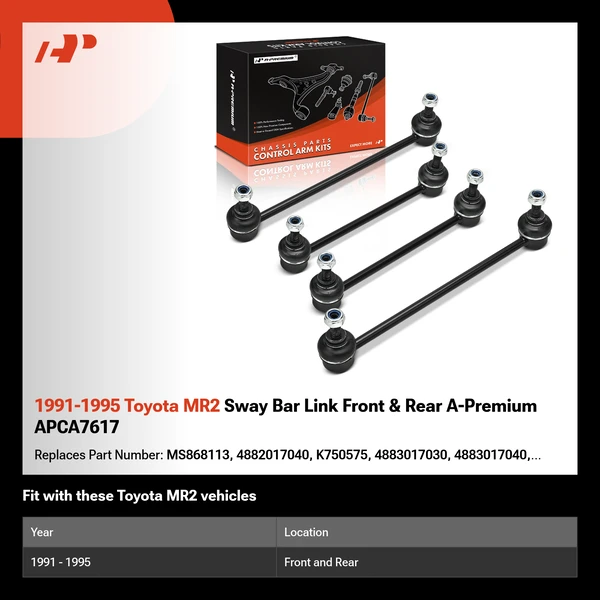 1991-1995 Toyota MR2 Sway Bar Link Front & Rear A-Premium APCA7617