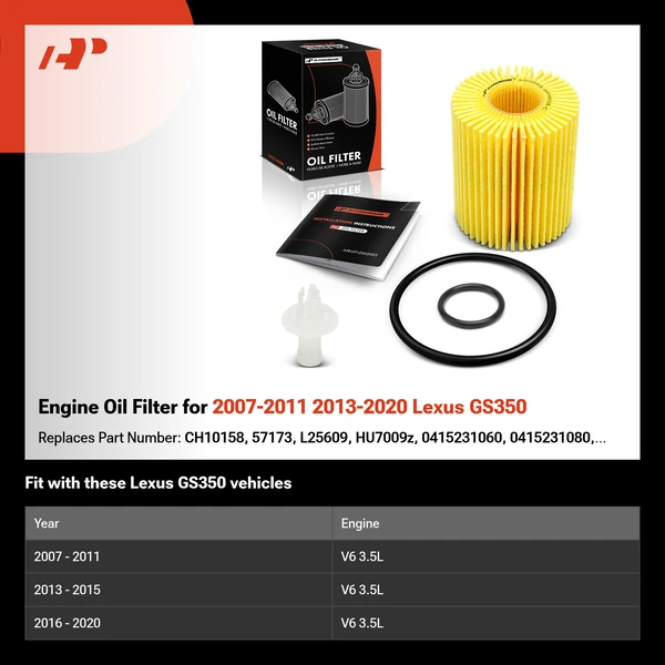 Engine Oil Filter for 2007-2011 2013-2020 Lexus GS350