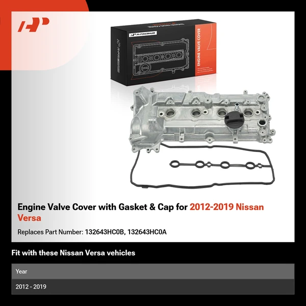 Engine Valve Cover with Gasket & Cap for 2012-2019 Nissan Versa