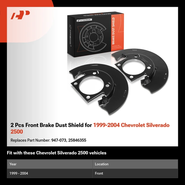 2 Pcs Front Brake Dust Shield for 1999-2004 Chevrolet Silverado 2500