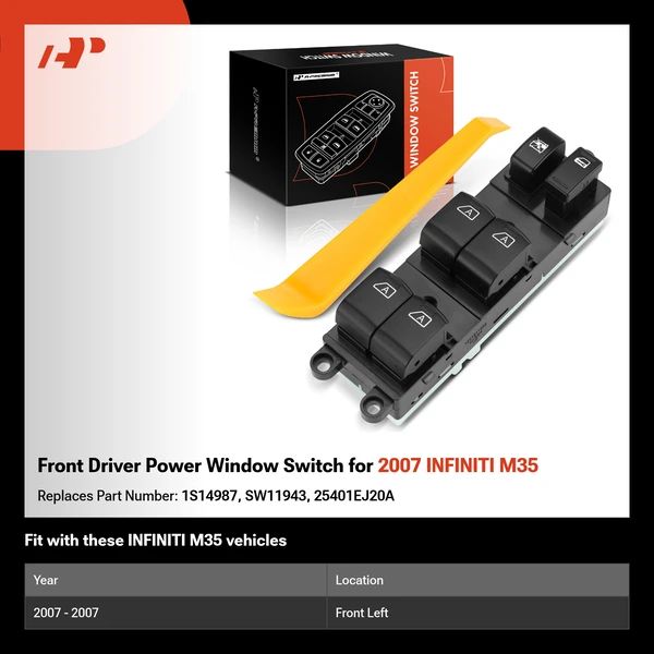 Front Driver Power Window Switch for 2007 INFINITI M35