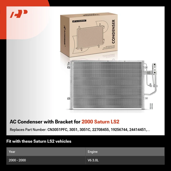 AC Condenser with Bracket for 2000 Saturn LS2