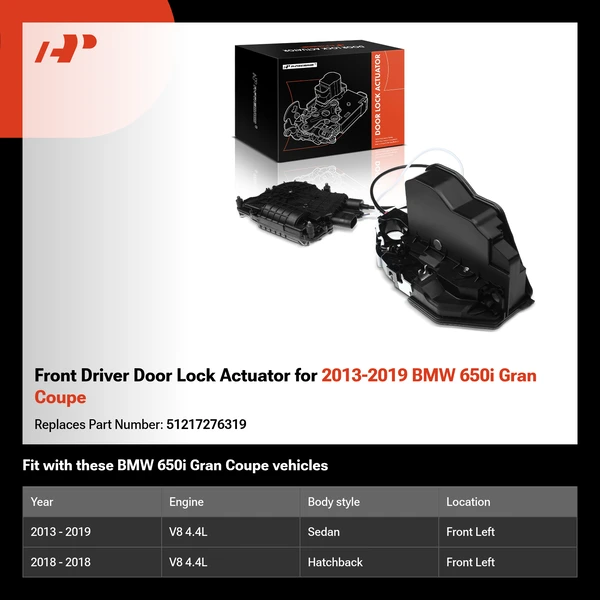 Front Driver Door Lock Actuator for 2013-2019 BMW 650i Gran Coupe