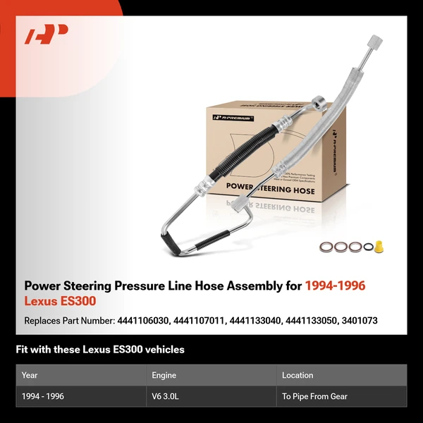 Power Steering Pressure Line Hose Assembly for 1994-1996 Lexus ES300