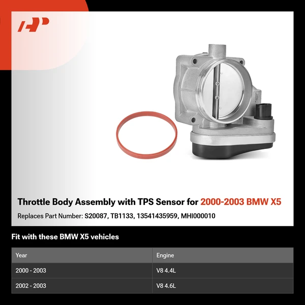 Throttle Body Assembly with TPS Sensor for 2000-2003 BMW X5