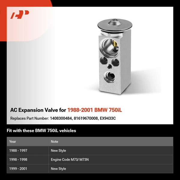 AC Expansion Valve for 1988-2001 BMW 750iL