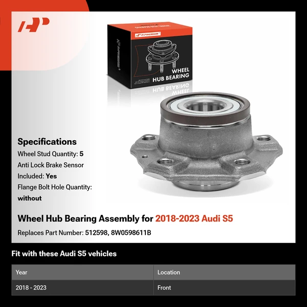 Wheel Hub Bearing Assembly for 2018-2023 Audi S5