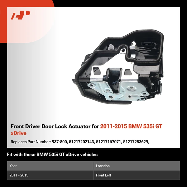 Front Driver Door Lock Actuator for 2011-2015 BMW 535i GT xDrive