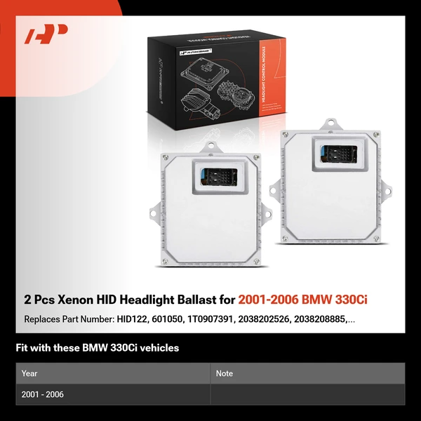 2 Pcs Xenon HID Headlight Ballast for 2001-2006 BMW 330Ci