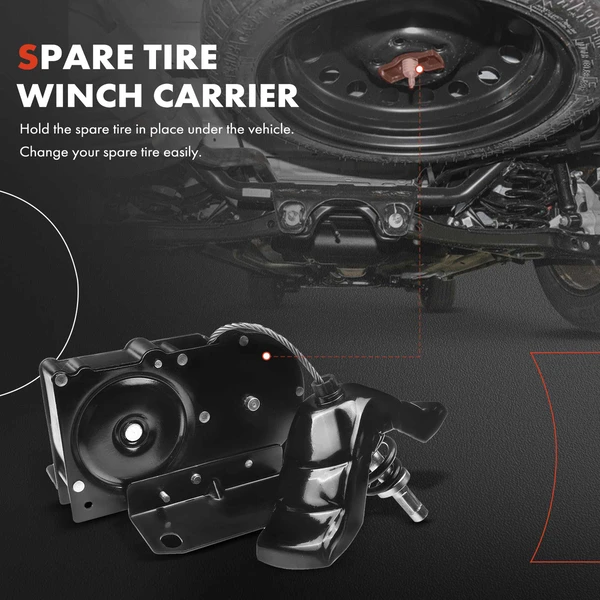 Spare Tire Winch Carrier for Ford E-150 2003-2014 E250 E350 Super Duty Econoline