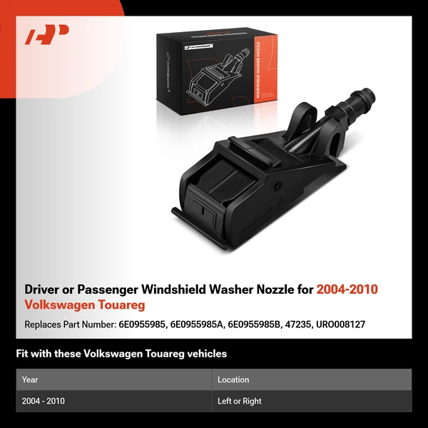 Driver or Passenger Windshield Washer Nozzle for 2004-2010 Volkswagen Touareg