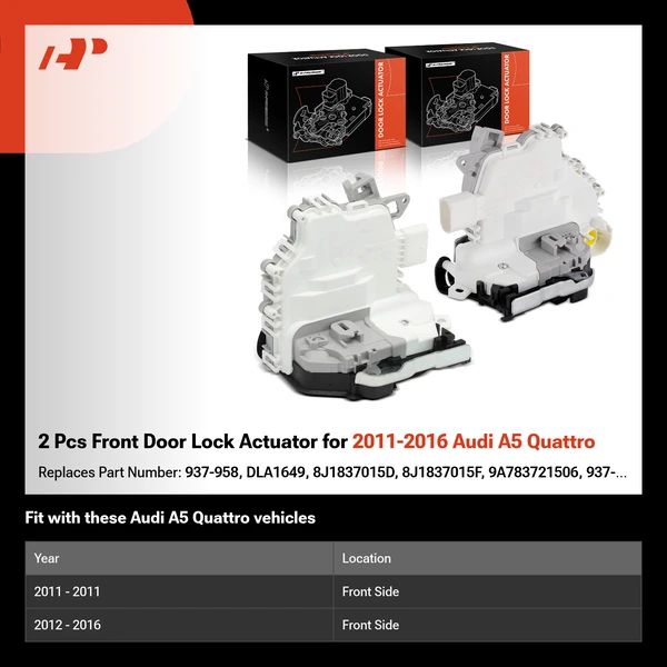 2 Pcs Front Door Lock Actuator for 2011-2016 Audi A5 Quattro