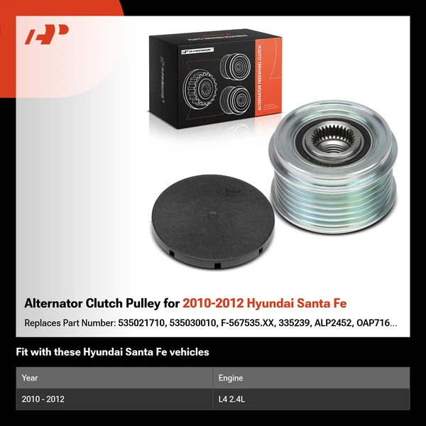 Alternator Clutch Pulley for 2010-2012 Hyundai Santa Fe