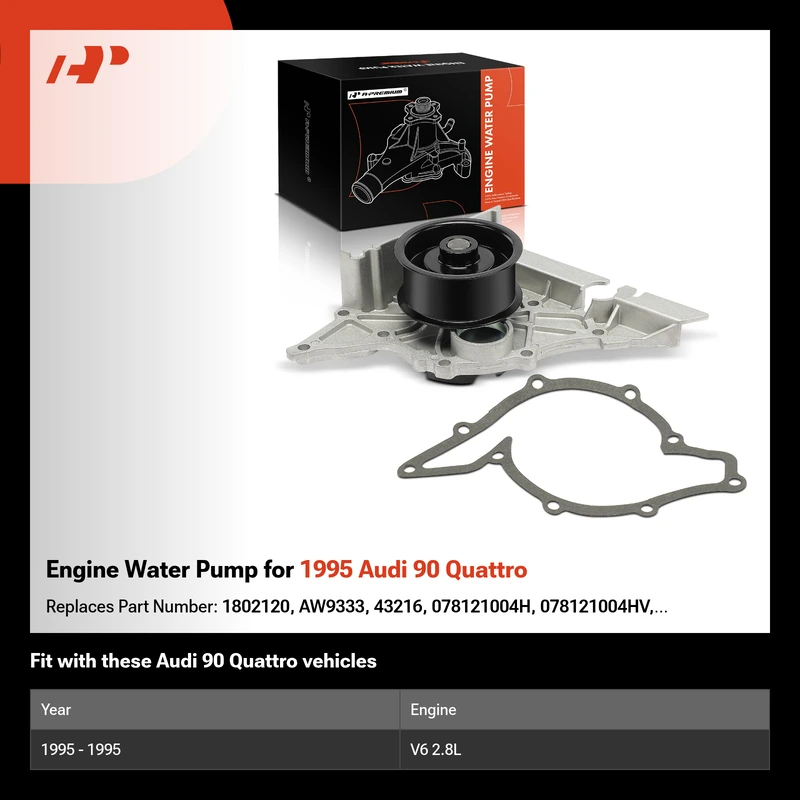 Engine Water Pump for 1995 Audi 90 Quattro