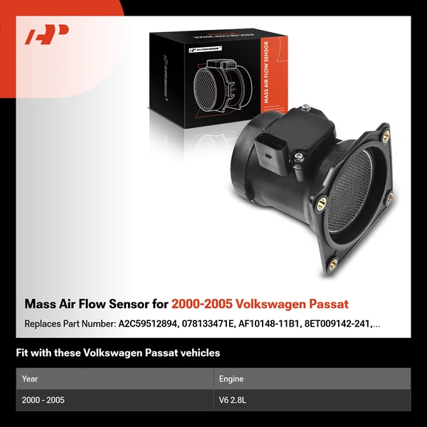 Mass Air Flow Sensor for 2000-2005 Volkswagen Passat