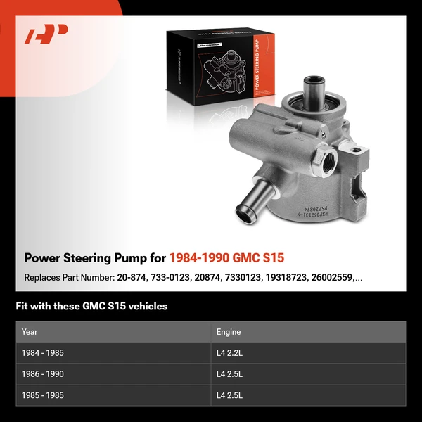 Power Steering Pump for 1984-1990 GMC S15