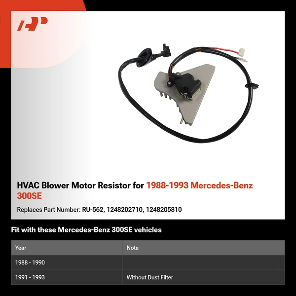 HVAC Blower Motor Resistor for 1988-1993 Mercedes-Benz 300SE